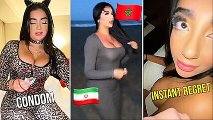 moroccan persian babe regrets telling him to remove condom after he finished inside her