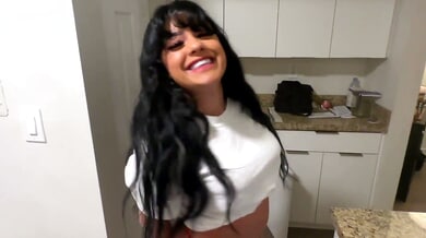 Serena Santos the Cuban seductress teases from the cupboard to the bedroom