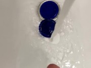 Washing weed grinder and my cock at same time to save water
