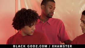 2 nubiles Take Turns Worshiping BIG BLACK COCK