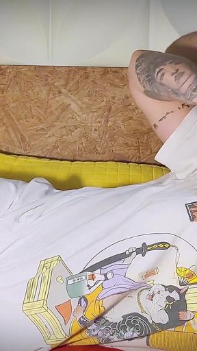 Tattooed Gothic Babe Blowjob and Handjob Tease with Triple Face Finish