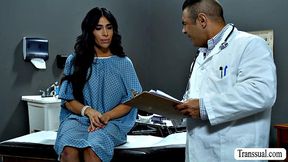 Pervert doctor eats the ass of patient