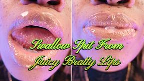 Swallow Spit From Juicy Bratty Lips- Ebony Femdom Goddess Rosie Reed Lipstick Spit Fetish Bratty Goddess Worship- standard definition