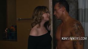 Pale Busty Step Daughter Throws A Challenge And Daddy Cant Resist Punishing Her