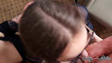 Two cockhungry sluts sucking his dick and snowballing in the end - Emily Adaire TS