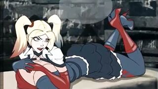 Harley Quinn and Hermaphroditism have a wild FFM orgy with a huge cumshot
