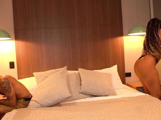 Slender tattooed stepson ends up screwing his stepmother when they share a daybed