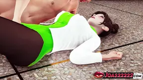 3D Hentai Hot Waifu Nonaka in Pantyhose - Floor Pussy Fingering, Wet Pussy Licking While Sitting with Moans, and Pink Dildo