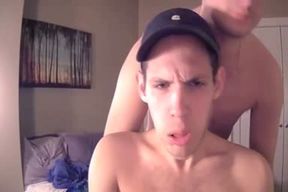 The twink Deep throats The Other twunk's ramrod And Then pummels Him In The wazoo In Live