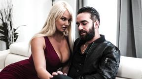 ”Frustrated buxom mature MILF ties up & dominates big cock stud”