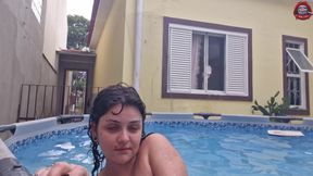 Your Slut Neighbor Showing Herself in the Pool