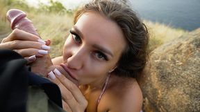 ???? A STUNTING SUNRISE SCENE WITH A LARGE DICK&#x1F346; IN MY MOUTH AND TASTY CUM ???