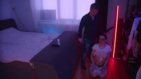 lecherous husband piss on tits his lady s and anal fuck her, and she gets oral creampie.