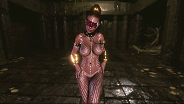 Unlucky buxom Lara Croft captured by natives and compelled into sexual service