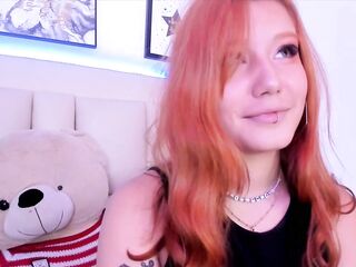 Red haired college cutie gets lustful on group movie scene call on discord with her fans