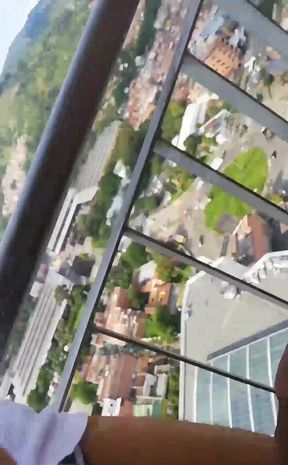 Masturbating on my balcony.