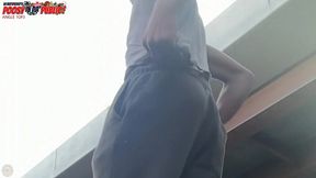 amazing! this twink gets massive anal enema in public - angle 1of3