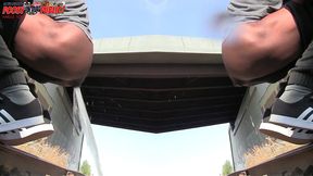 amazing! this twink gets massive anal enema in public - angle 1of3
