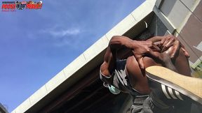 amazing! this twink gets massive anal enema in public - angle 1of3