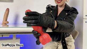 Dominatrix in Leather clothing trying gloves Jerk Off Instruction Asmr - Face Slapping in black Leather Gloves pov, Female Supremacy, Hand Over Mouth, Slapping Big Cock in Gloves Ruined Orgasm, Hand Breath Control