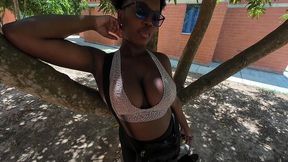 breaking in the ebony newbie outdoor model audition casting nice ass big pierced boobs sexy sweet thick body bitch got the hoe walking the pathway - jhodez1