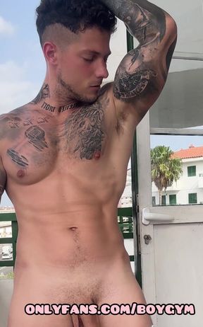 GAY TIKTOK with BIG COCK😈in the terrace
