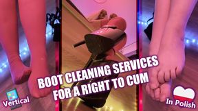 Boot Cleaning Services for a Right to CUM Vertical Polish