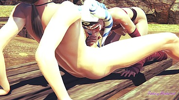 Star Wars Hentai - Ahsoka Blowjob with cum in hr mouth - Japanese asian manga anime porn
