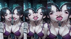 30sec ai animation: beautiful women kissing