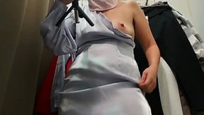 Dirty Voyeur: Extreme Hairy MILF Wiggles In Lusty Pantyhoses, Fitting Thrilling Clothes In Arousing Change Room