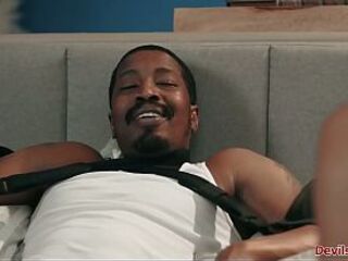 Teen stepdaughter jerking stepdad off ends up getting banged