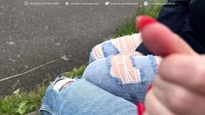 Started on a Bench, Ended at the Pier - No Regrets - Super risky public sloppy Handjob