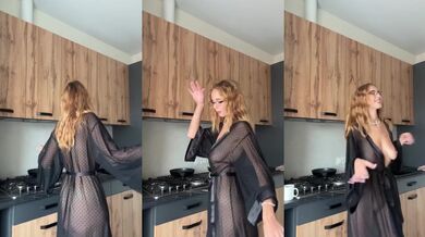 Blonde rides dildo solo until she gushes with big boobs