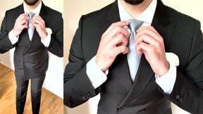 Suited Businessman Jerking off