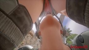 Chicas soldados se calientan para su capit&aacute_n