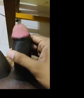 Big Black Dick with Self Handjob