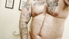 Sexy tatted bear stroking