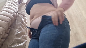 Your Italian stepmom'_s super hairy pussy in the clothing store