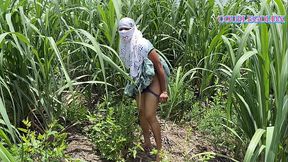 Komal walked ahead in the sugarcane field and her lover followed her