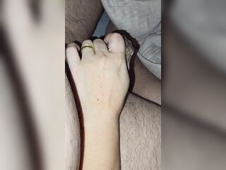 Step mommy hand slide and tugjob step son penis in erection