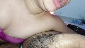 SO FAST AND SO DELICIOUS &mdash;  bitch rolls her delicious mouth on the cuckold's cock