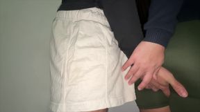 Strangers Rub Against Each Other and She Grabs His Dick