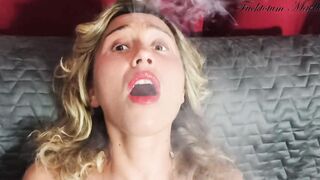 KINKY TALK, Cunt AND ANAL MASTURBATION till ORGASM while SMOKING