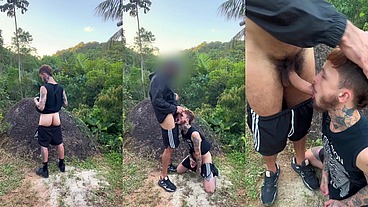 FOUND A BIG DICK ON GRINDR TO BREED ME IN THE TRAILS