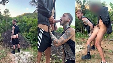FOUND A BIG DICK ON GRINDR TO BREED ME IN THE TRAILS