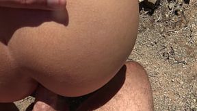 Dirty &mdash;  sweaty &mdash;  perverted outdoor orgy: hairy milf pisses and gets banged by random dude outside