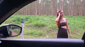 Flash cock to a girl in the car!