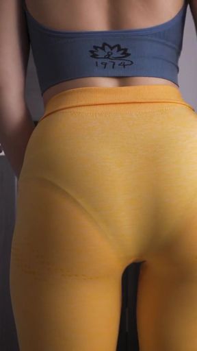 Panty Line Tease In Leggings And Full Back Panties   Clip 1