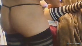 Hot guy cumming fucking brunette tpe sexdoll with big tits and cums in a condom to save his cum