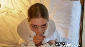 Morning sex at the hotel with a squirting babe who loves rough sex and blowjobs.